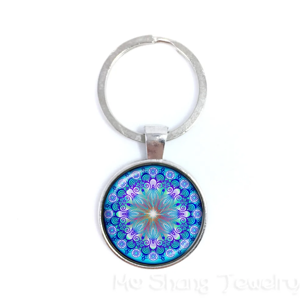 Indian Jewelry Mandala Keychain OM For Man Women Yoga Flower Zen Buddhist Meditation Pendant | Украшения и аксессуары