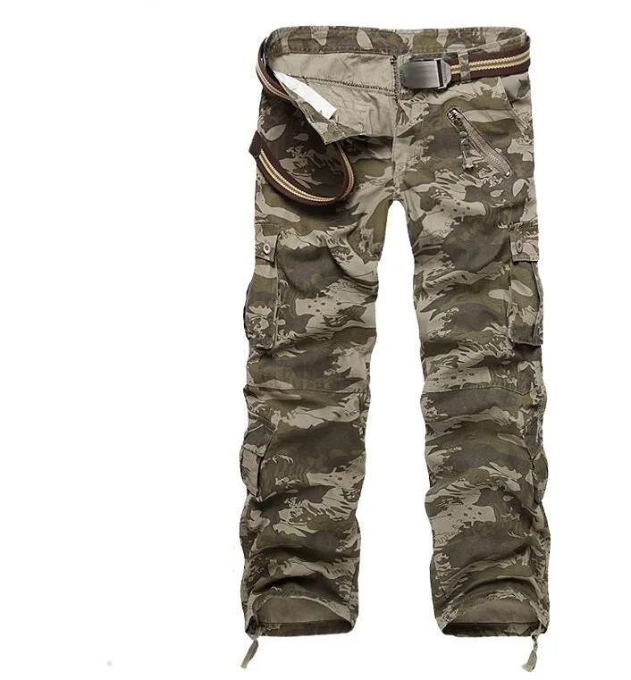 camouflage Модные мужские брюки-карго с несколькими карманами, высокое качество, повседневные мужские брюки, размер 28-40 - Цвет: camouflage