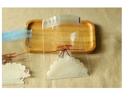 600 шт. прозрачные пластиковые пакеты для выпечки печенья|lace gift|small giftsbag plastic | - Фото №1