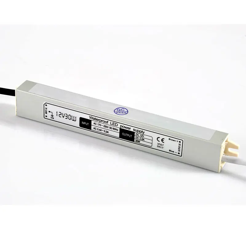 

12V 30W waterproof power supply led driver ip67,dc12v Aluminum ac 110V 220V to 12V LED Driver Lighting Transformer for LED light