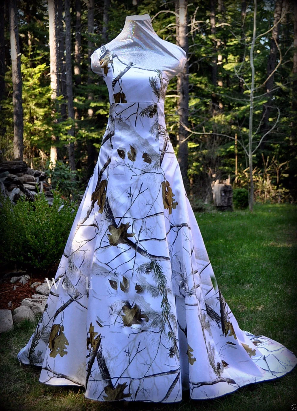 2017 свадебное платье с одним плечом realtree белое камуфляжное невесты vestido de noiva