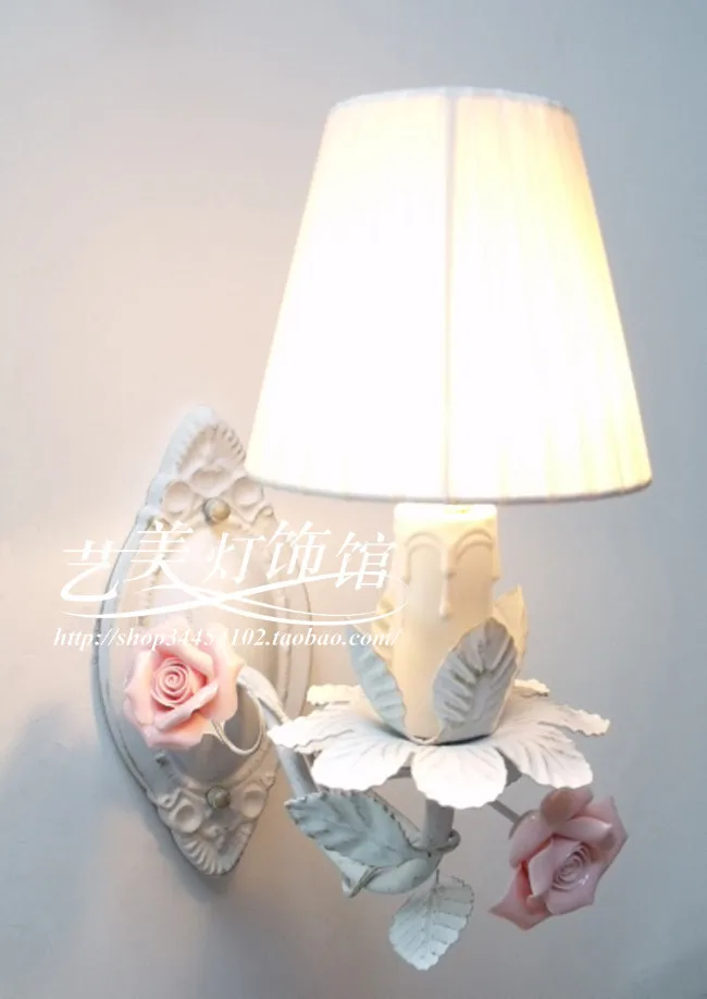 

fashion candle rose iron wall lamp rustic lamp bed lamp