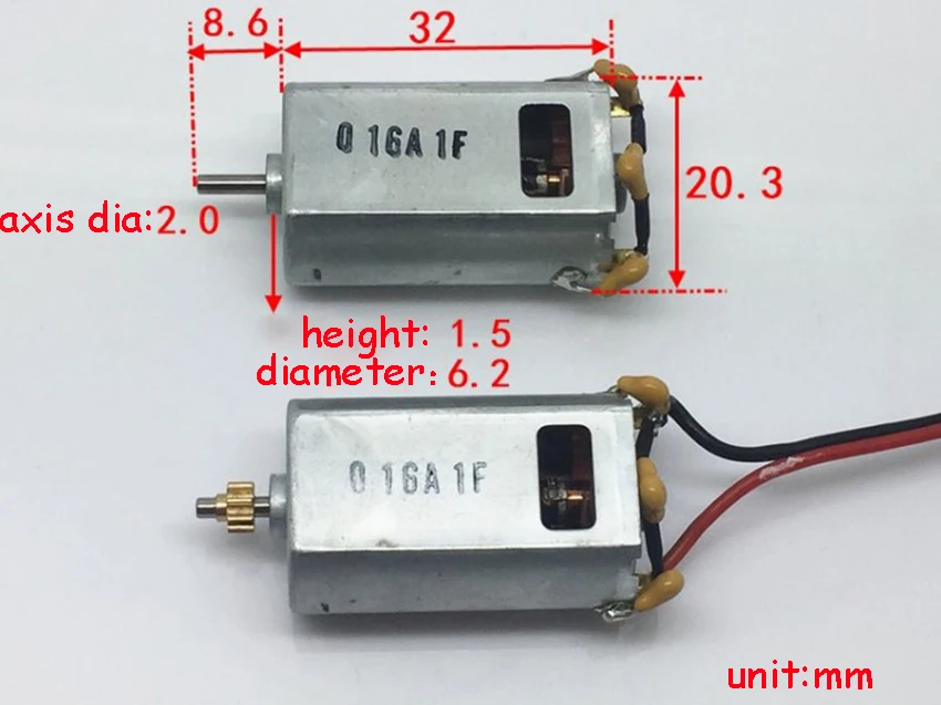 DC3-7.2V 14300-24000 об/мин модель самолета 180 мотор углеродная щетка высокая скорость большой крутящий момент микро мотор с охлаждающим отверстием