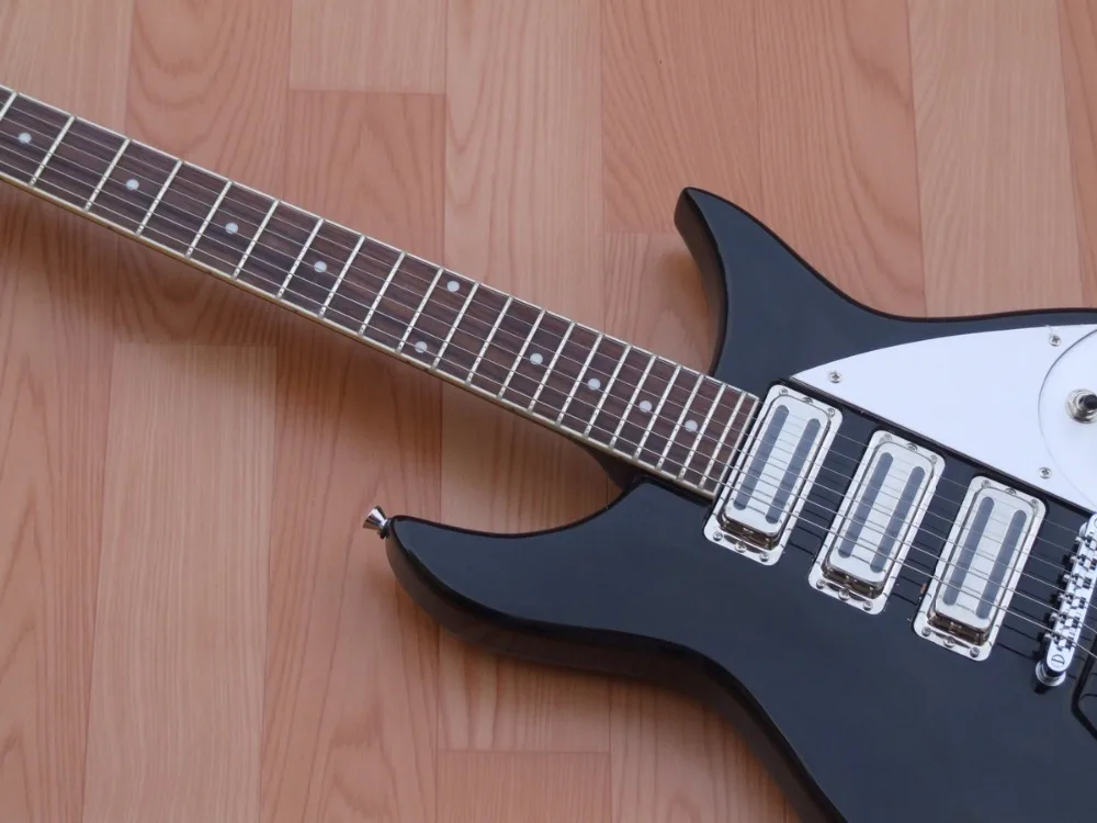 2017 грот Черный Рик 330 стиль электрогитара хромовое оборудование 3 x тостерный