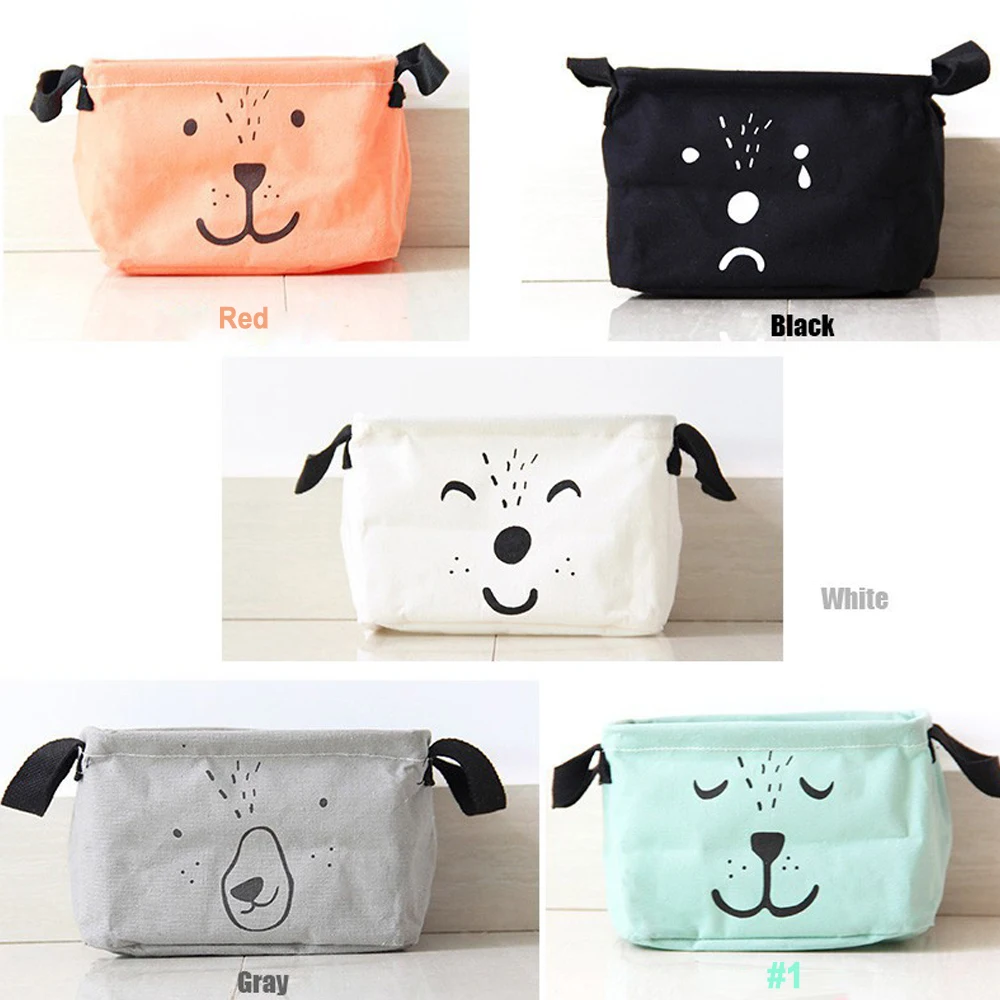 Коробка для хранения косметики модное хлопковое Льняное pe покрытие медведь