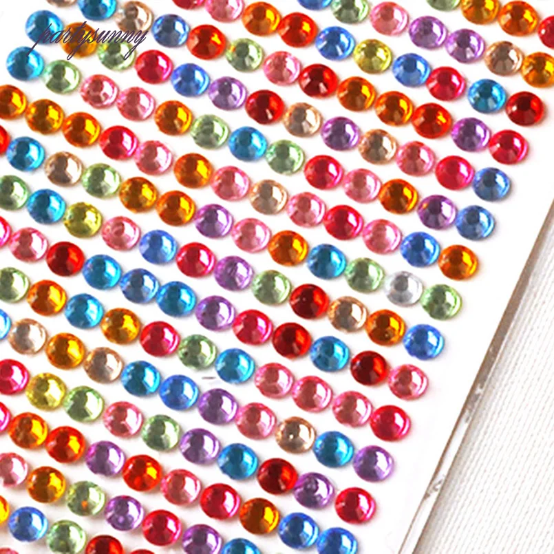 PF Дети Цветок Наклейки Акриловые Кристаллы Стразы Аппликации Клей Glases Flatback Бисер