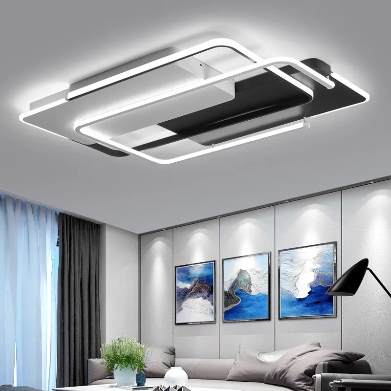 Белая черная современная светодиодная Люстра для гостиной кабинета спальни