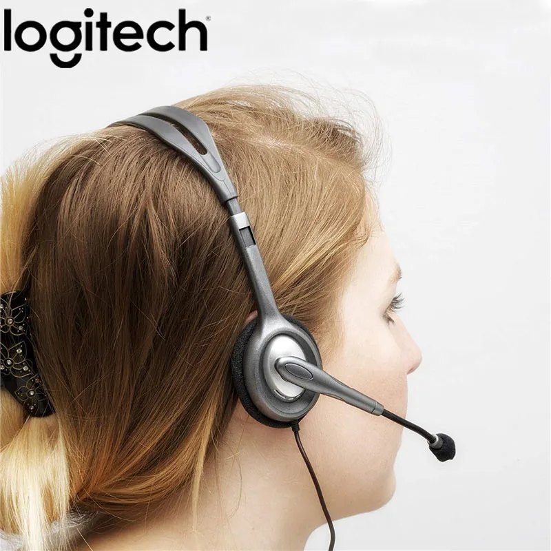 logitech H110 стерео гарнитура Музыка для работы за компьютером, игровая гарнитура С микрофоном и монопод с проводным управлением и автоматическим