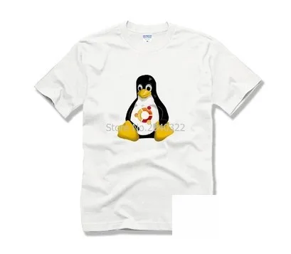 Новая операционная система UBUNTU Tux Linux футболка Пингвин мужская летняя хлопковая с
