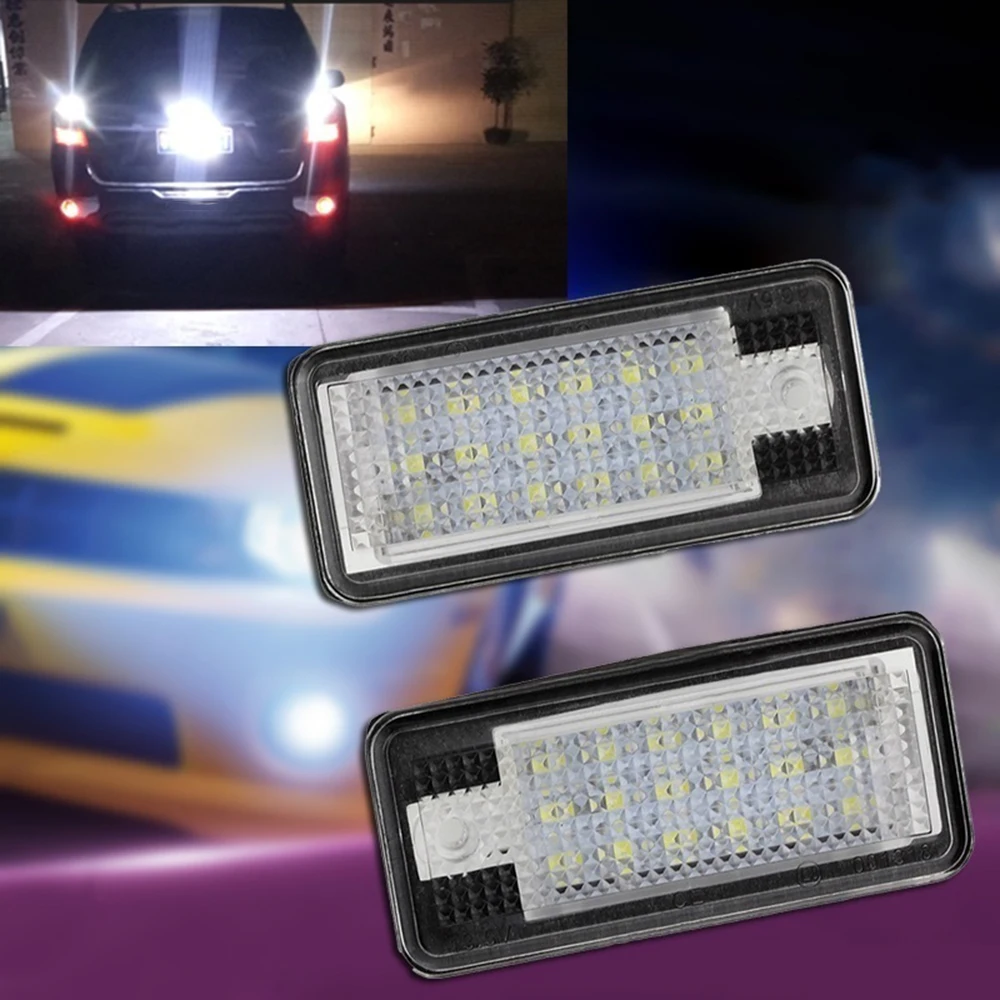 2 шт 12V светодиодный номерной знак светильник лампы для ввиде горшка 01-07 Audi A3 S3 A4 B6 A6 S6 Q7 автомобиля внешние аксессуары светильник s дропшиппинг