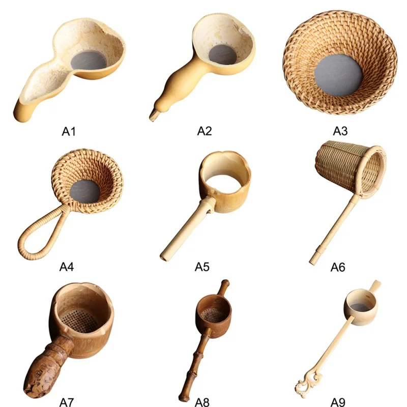 Japan Teaism Bamboo Rattan Gourd Shaped Tea Leaves Funnel Decorative Strainers for Table Decor Ceremony Accessories | Дом и сад