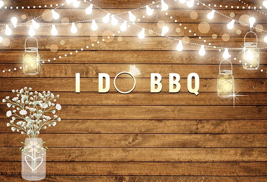 

Vinyl wood lights flowers wedding Photo Backdrop for Photography Background photo Studio G-893