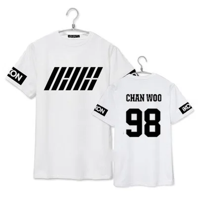 K-POP ikon дебютный альбом с надписью WELCOME BACK футболки короткими рукавами Kim Hanbin BOBBY