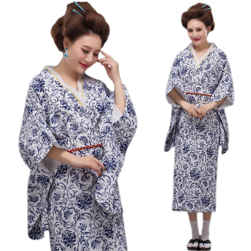 Традиционное японское кимоно платье юката Женский костюм гейши haori obi