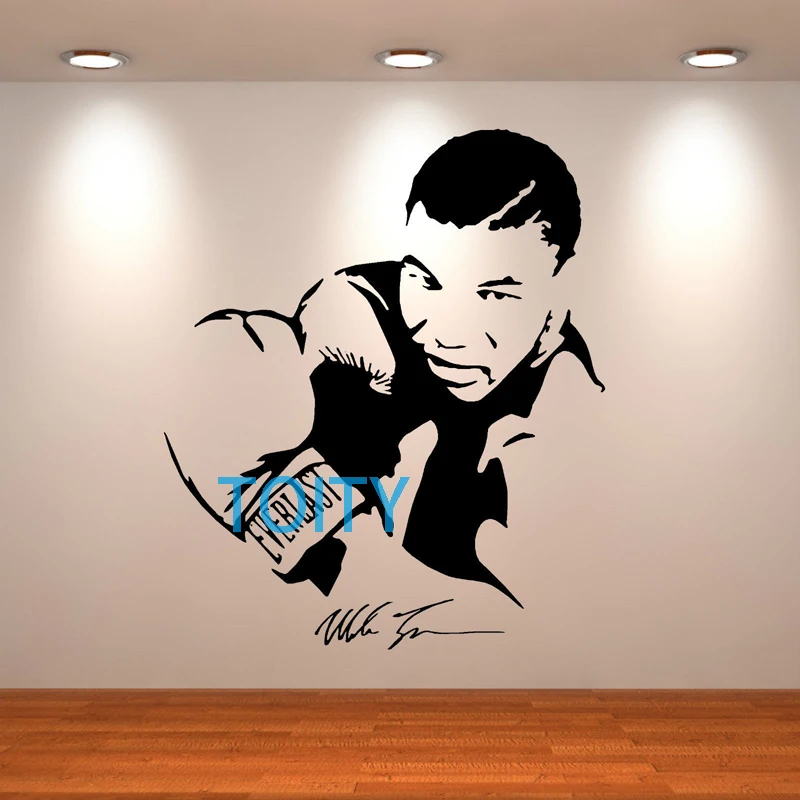 Железный MIKE TYSON боксер виниловая настенная художественная Наклейка для комнаты