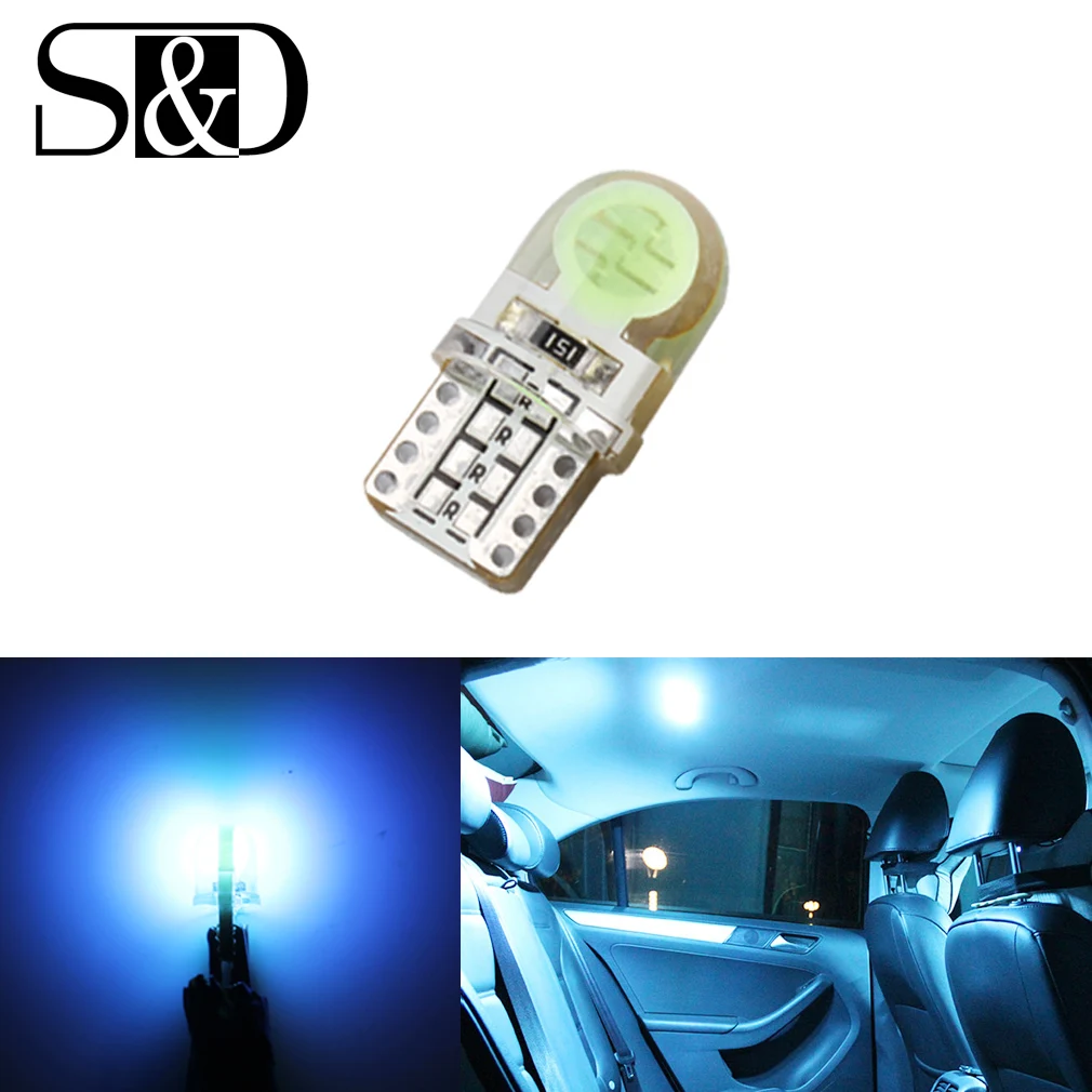 Авто T10 холодный ледяной СИНИЙ 194 W5W 168 COB 8 SMD кварцевая Автомобильная LED супер яркий