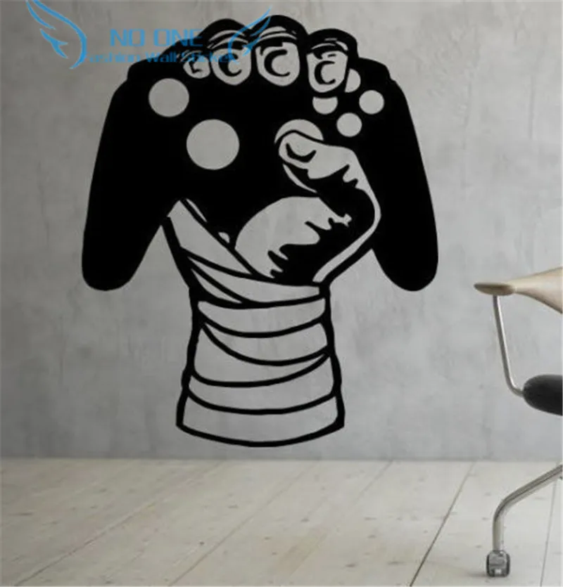 

Gamer Sticker Wall Decal Vinyl Video Games Joystick Fun Kids Home Decor free shipping size 56x80cm