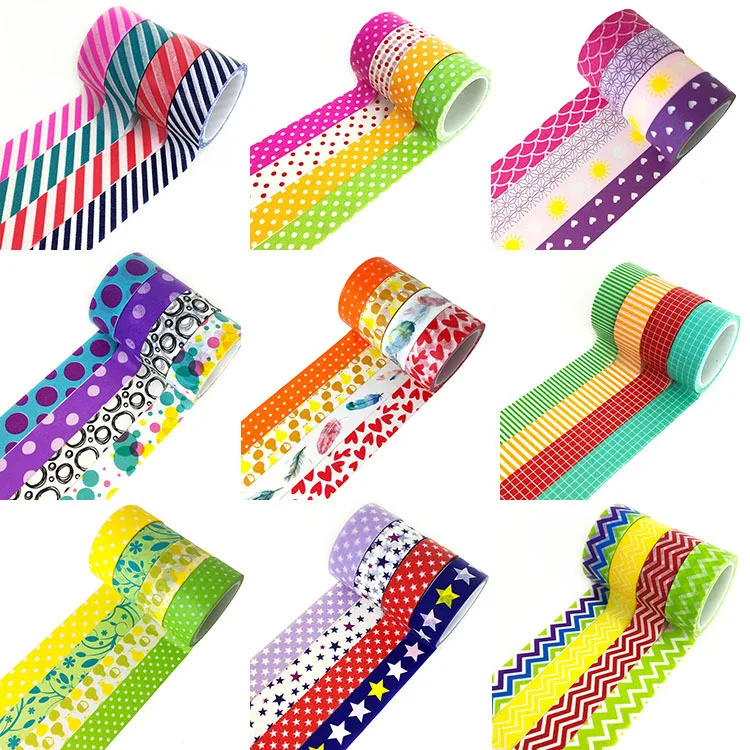 4 шт./набор японский Васи клейкие ленты декоративные клей