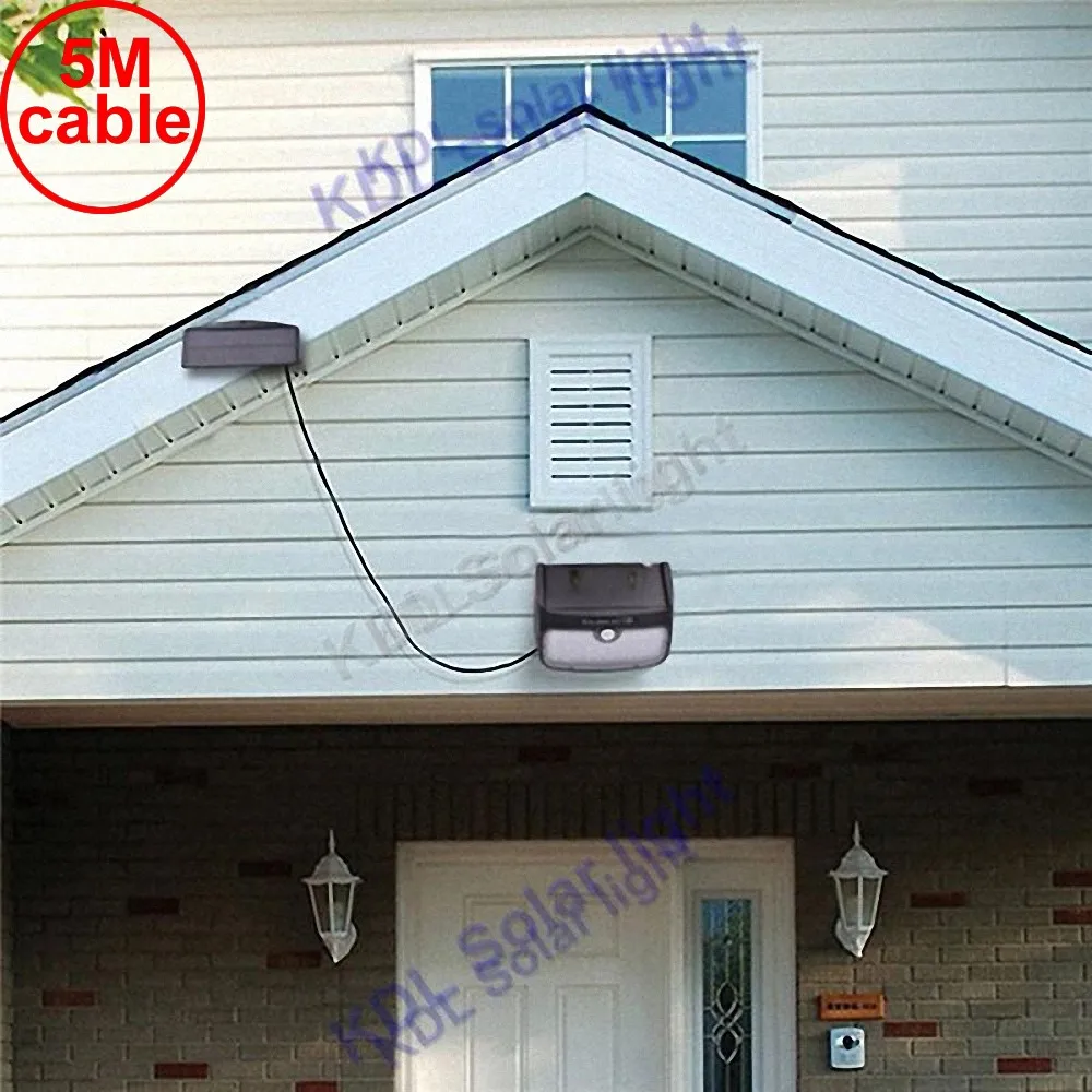 

48 leds split solar panel indoor Light PIR motion radar smart led Solar torch c for Garden Back Door Step Stair Fen 5M cab