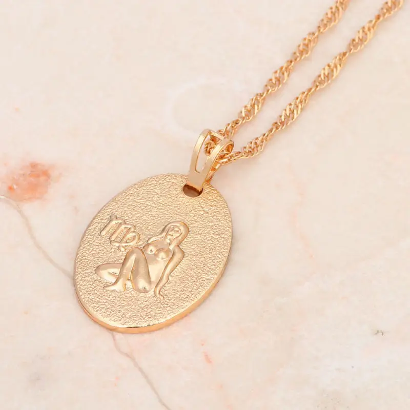 Statement Necklaces &amp Pendants Virgo Design 12 Constellation gold tone Health Nickel Lead free Fashion Jewelry LN545A | Украшения и