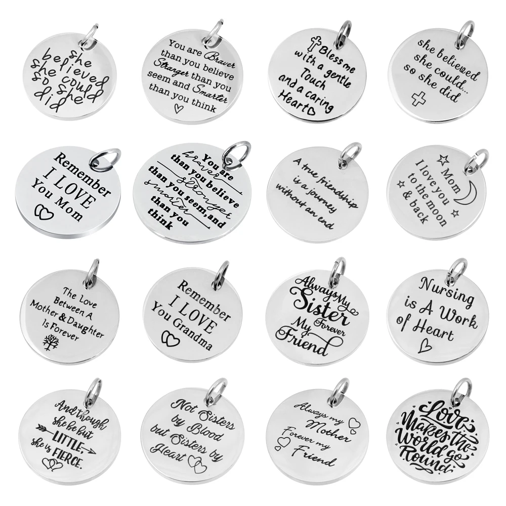 Подвески с буквенным принтом сделай сам подвеска диском из нержавеющей стали