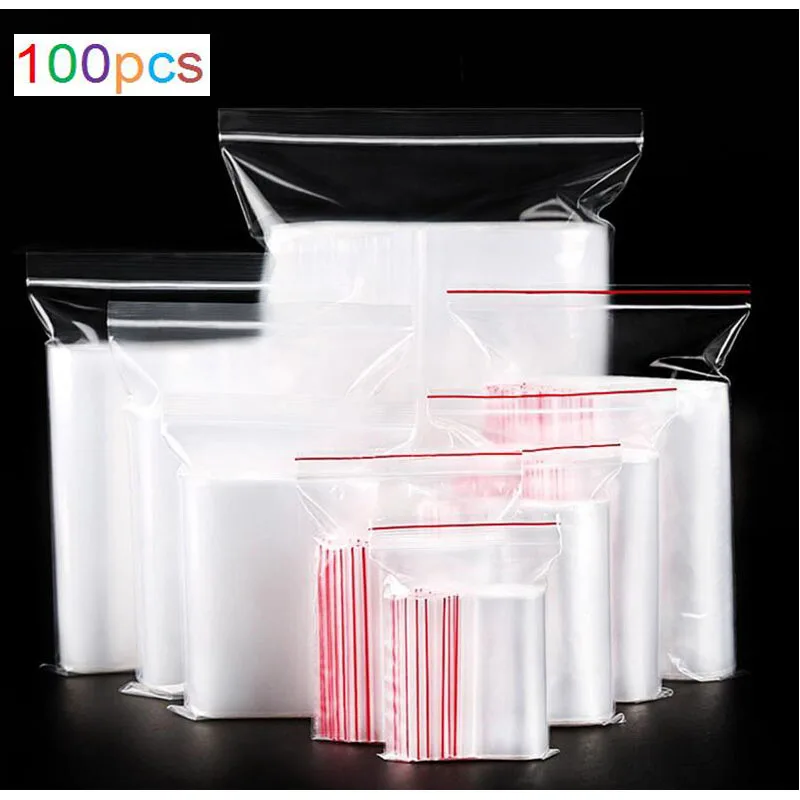 100 шт/новый прозрачный пластиковый пакет многоразовое хранилище мешок/семейная