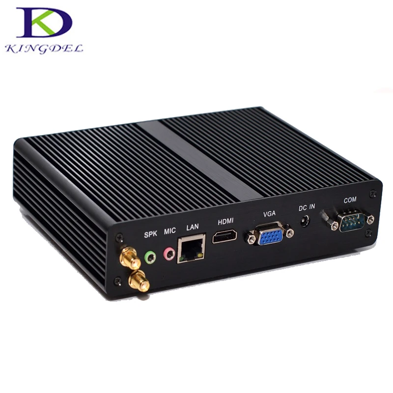 Мини-ПК без вентилятора металлический чехол HDMI VGA Intel CPU Celeron J1900 четырехъядерный