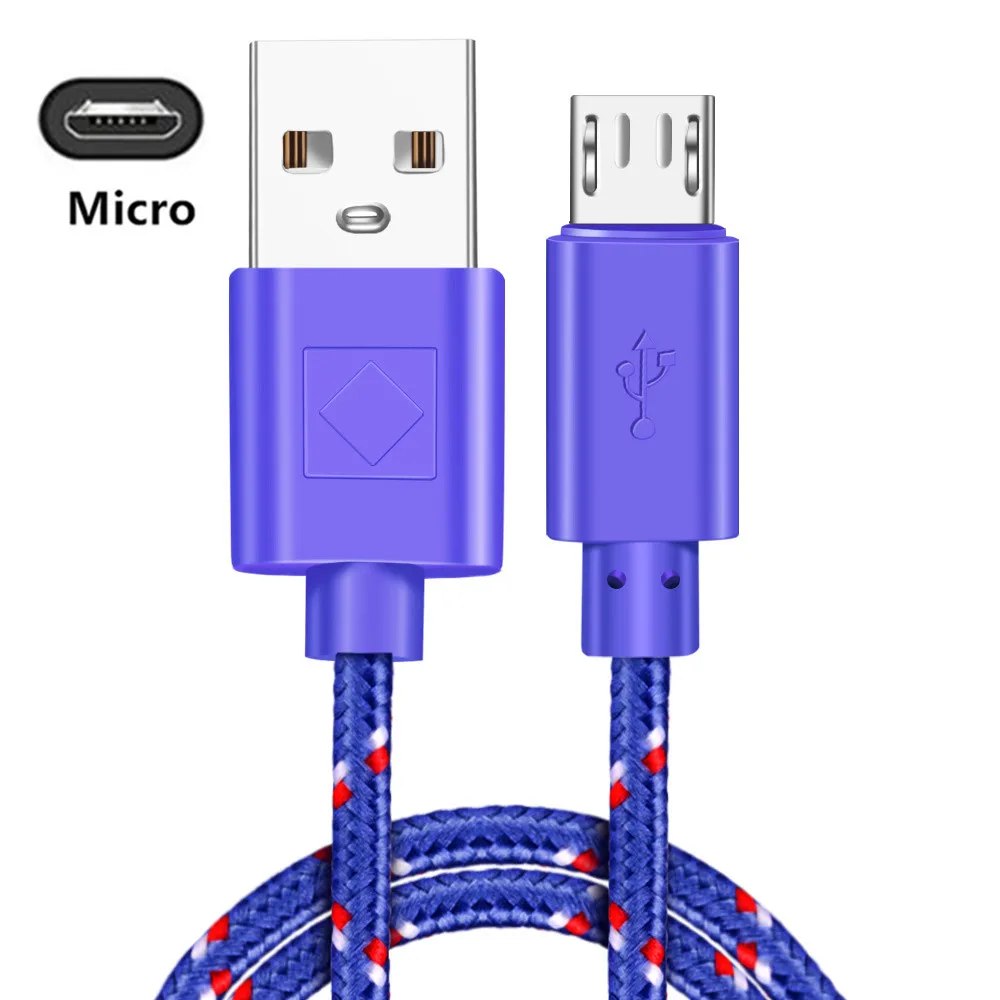 Purple Micro Олаф нейлоновый Плетеный Micro USB кабель синхронизации данных USB зарядное устройство кабель для samsung HTC, Huawei, Xiaomi телефона Android кабели быстрой зарядки - Цвет: Purple Micro