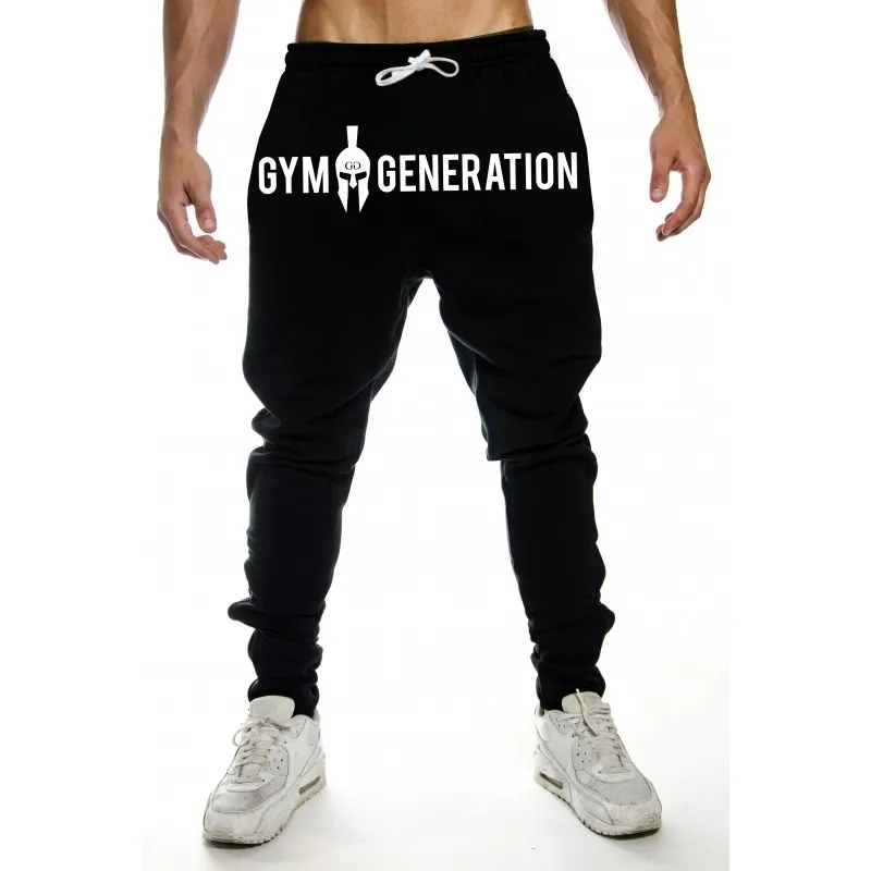 black gym Фирменные спортивные мужские джоггеры, повседневные мужские спортивные штаны, джоггеры, Pantalon Homme, брюки, спортивная одежда, штаны для бодибилдинга - Цвет: black gym