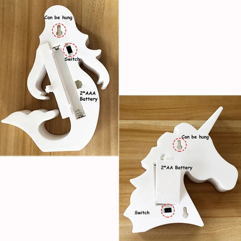 Светодиодная батарея для детской спальни ночник светильник мультяшная лошадь