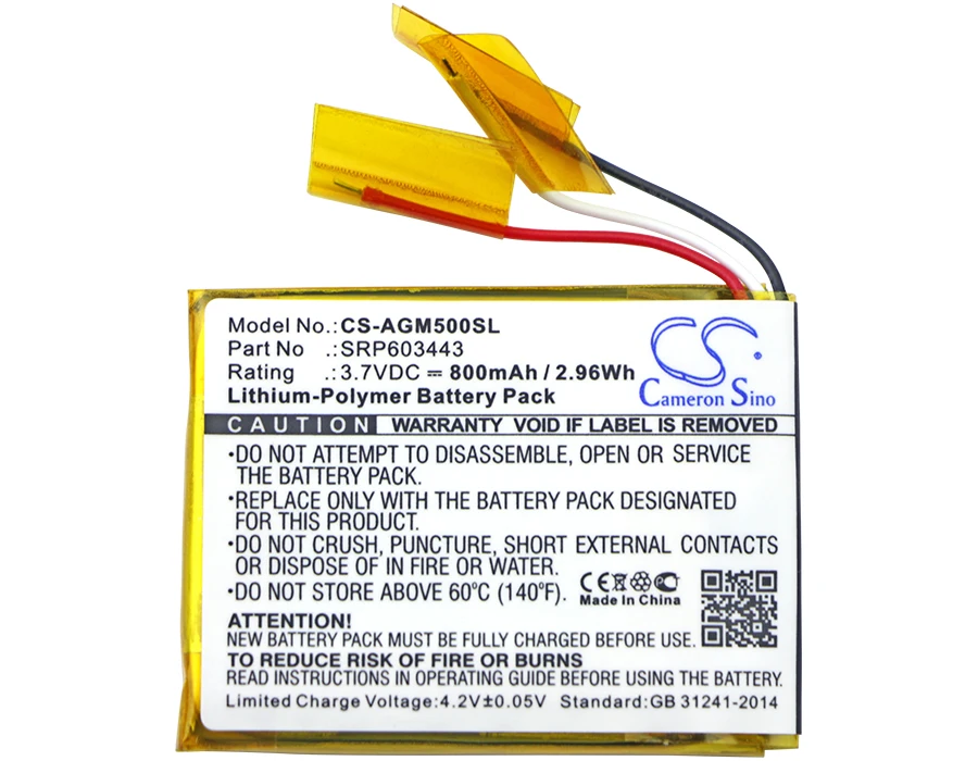 

Cameron Sino 800mAh Battery for Astro A50,SRP603443