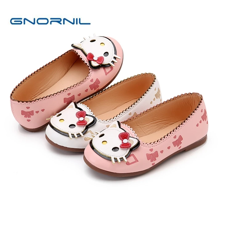 Осенняя детская обувь для девочек из искусственной кожи с милым рисунком без