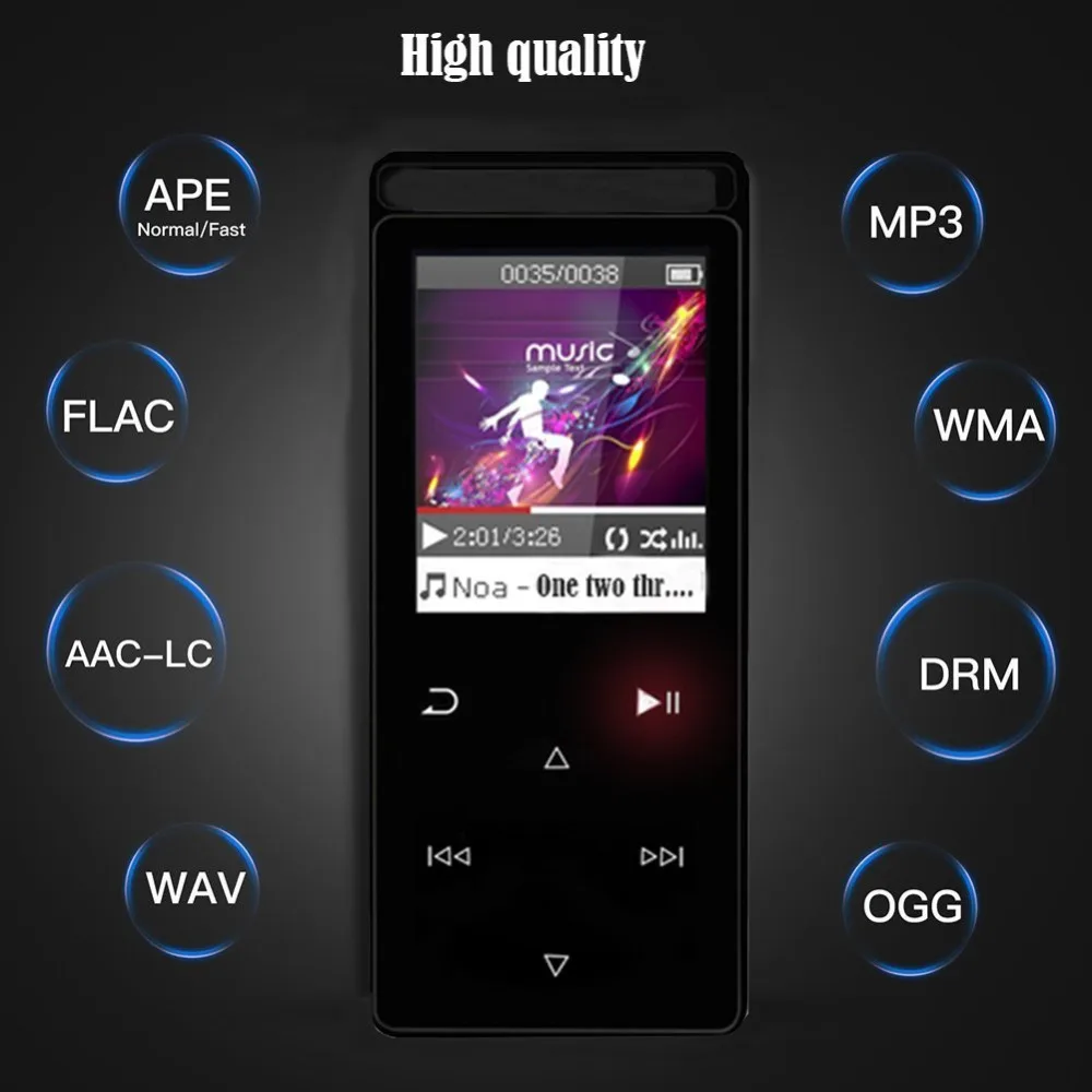MP4 плеер с Bluetooth 4,0, 16 Гб без потерь сенсорная кнопка MP3 музыкальный плеер с fm-радио голосовая запись-поддержка 64 Гб Micro SD карта