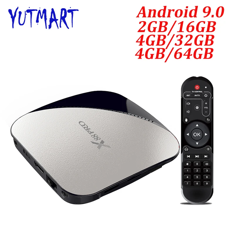 X88 pro Android 9 0 Смарт ТВ бокс 4G 64G Rockchip RK3318 5G Wifi 4K HD телеприставка медиа проигрыватель