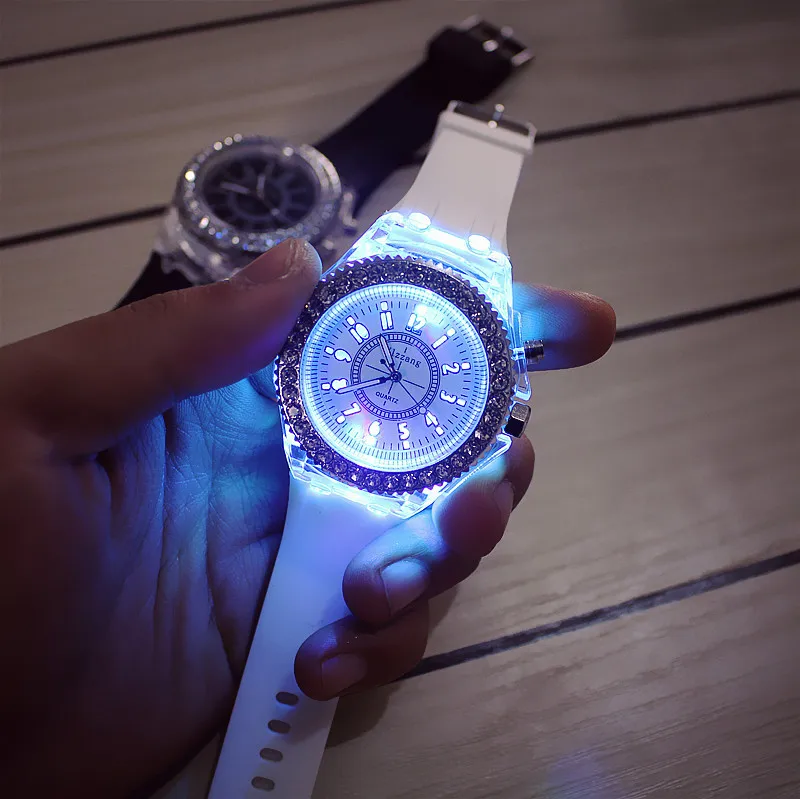 

Silicone LED Luminous Fashion Ladies Outdoor Watch Women's Men colorful Sports WristWatches Children'sWrist Relogios Masculino