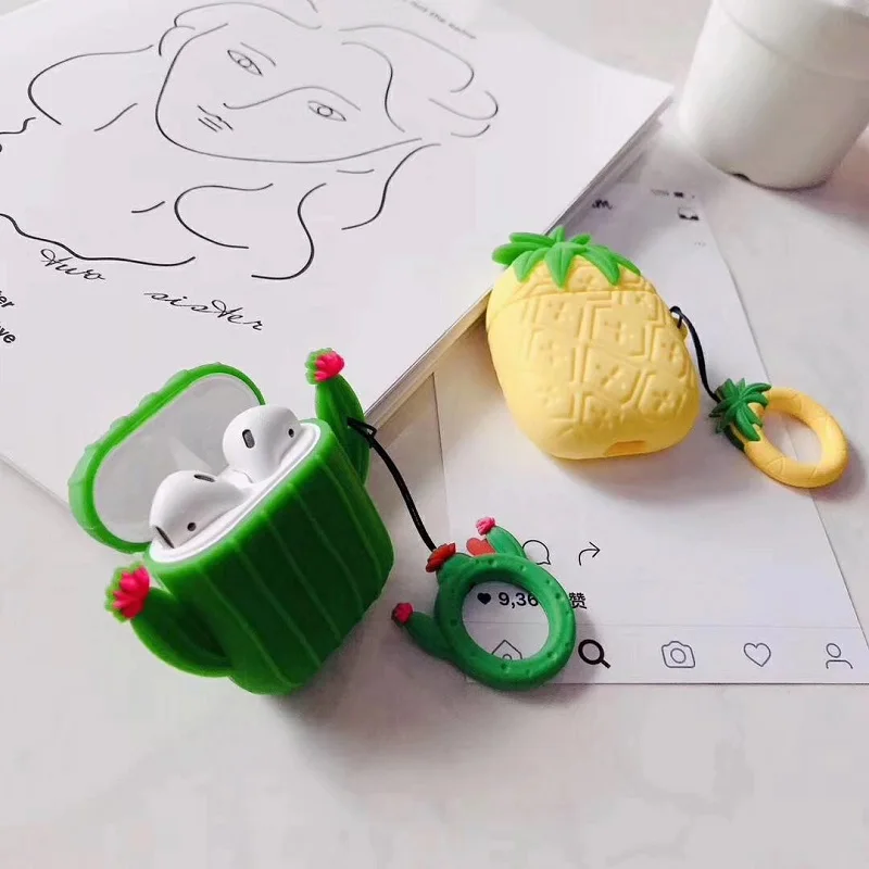 Мягкий силиконовый 3D защитный чехол с изображением очаровательных кактусов