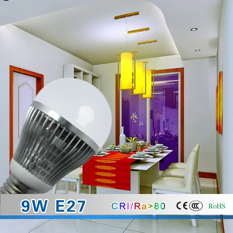 Free ship New 50pcs 9W AC85-265V E27 Warm/Cool White High power LED Globe Lighting Lamp Bubble Ball Bulbs B07(2 Years Warranty) | Лампы и