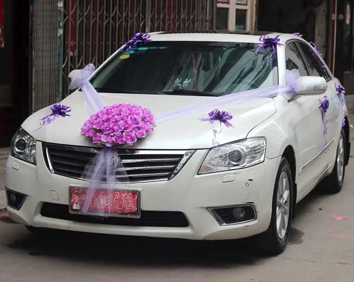 Fiori bomboniere Свадебный автомобильный цветочный набор для украшения цветов, красный, розовый, фиолетовый, 40 см, цветочная гирлянда, 10 шт., искусственные цветы