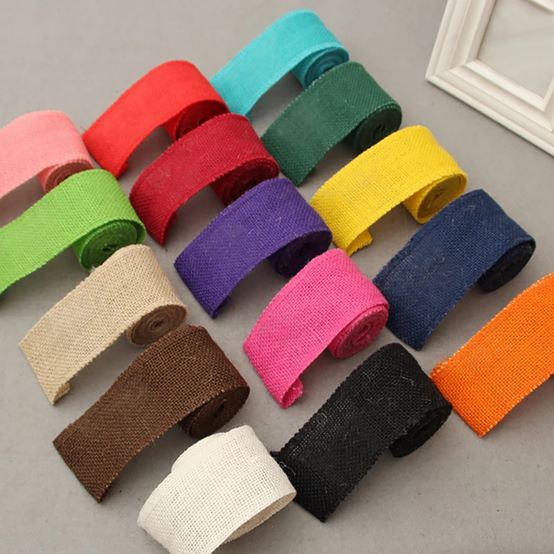 6cm Wide Jute Cloth Roll Colorful DIY Handmade Wedding Party Supplies Crafts Linen Volume Burlap Ribbon Apparel Sewing | Дом и сад