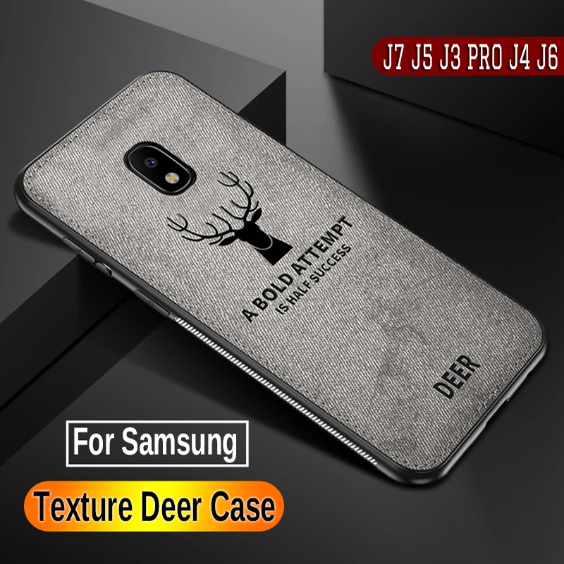 Deer Cloth Texture Case For Samsung Galaxy J6 J4 Plus J5 J7 J3 Pro J8 Back Cover Protective TPU Soft Edge Coque J6Plus J 6 |