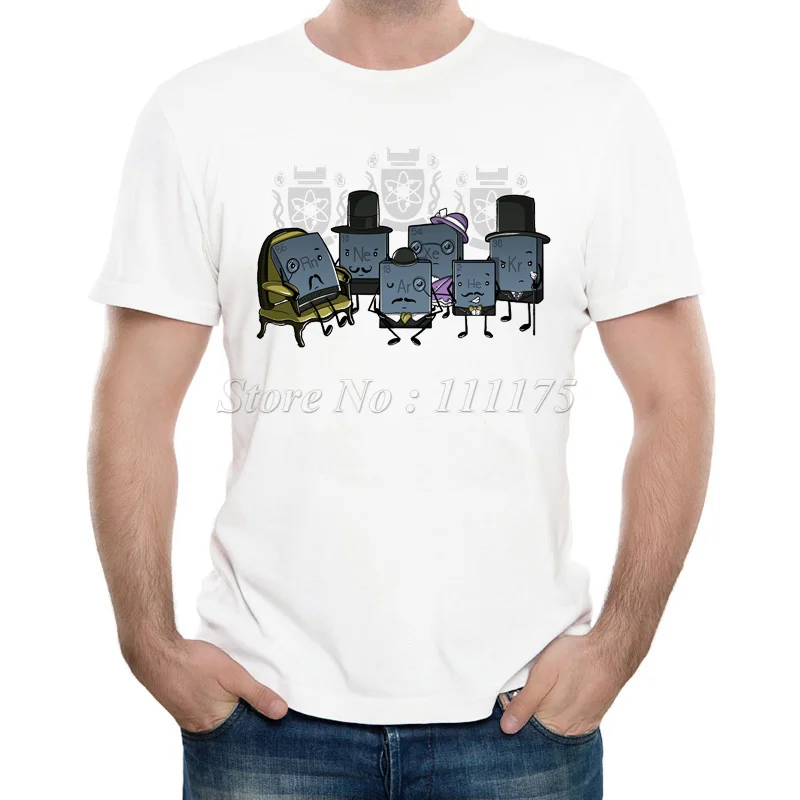 Мужская футболка с принтом благородные газы летняя забавным дизайном мягкая