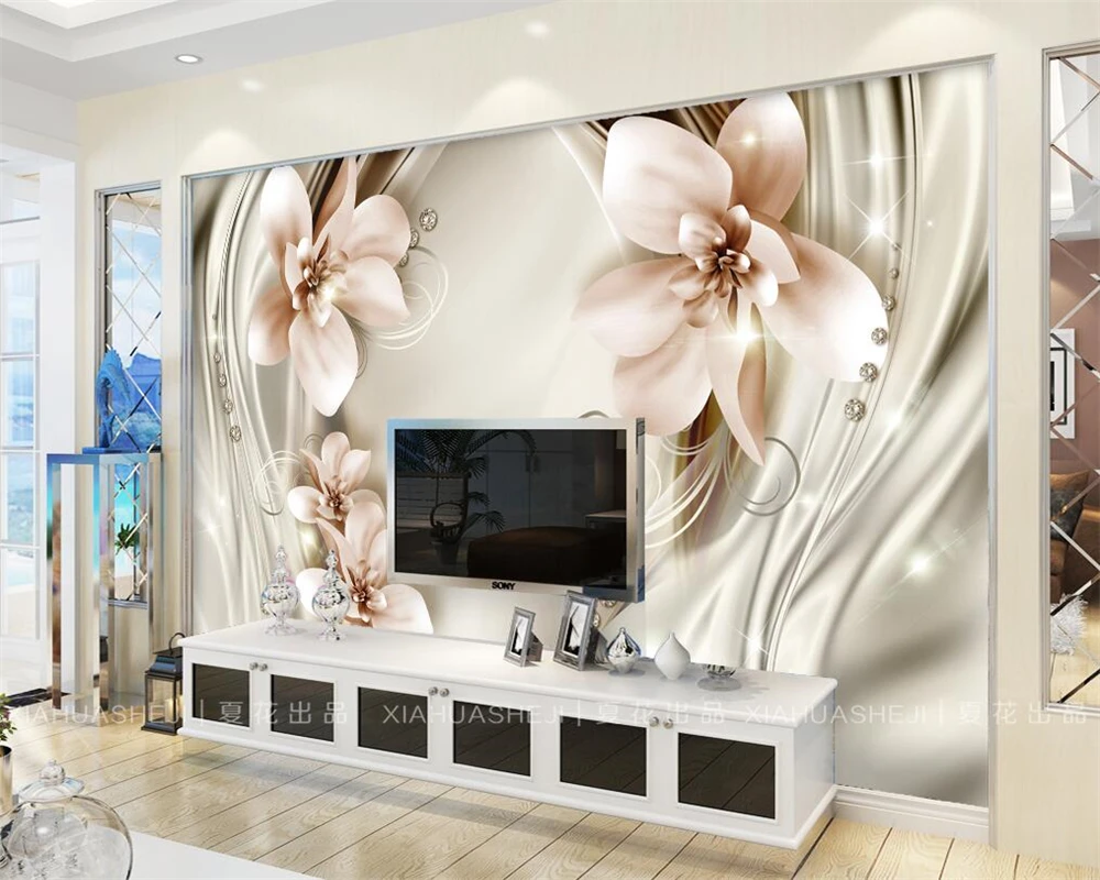 Фотообои Beibehang на заказ фоновые обои для гостиной с большими фресками белыми