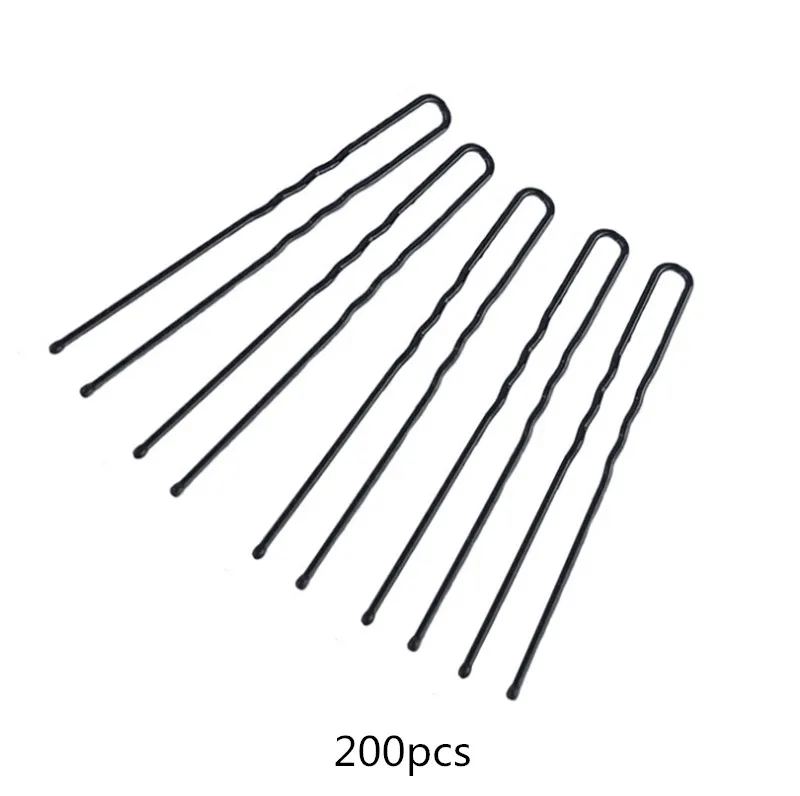 200pcs 50 шт., 6 см, черная заколка для волос, u-образная заколка для волос, заколка для волос, металлическая шпилька для женщин, DIY, аксессуары для волос - Окраска металла: 200pcs