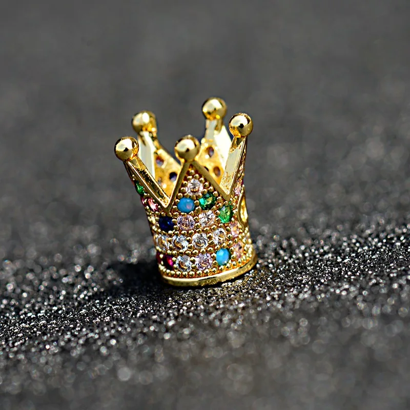 Подвески распорка красочные CZ Корона медные бусины для изготовления украшений