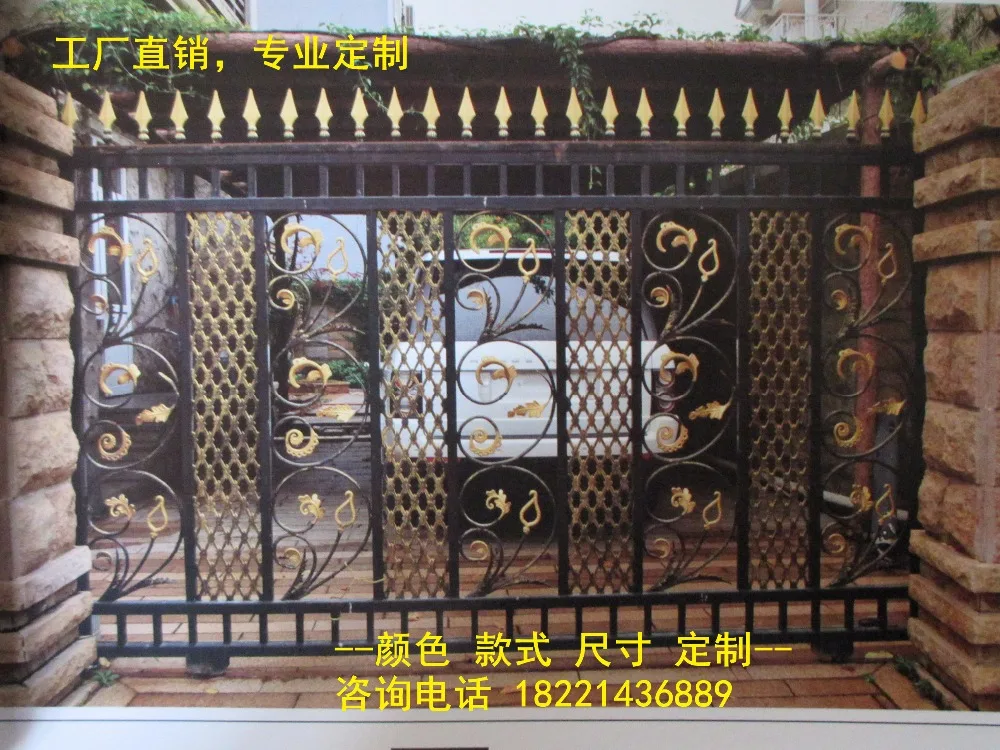

custom made wrought iron gates designs whole sale wrought iron gates metal gates steel gates hc-g69