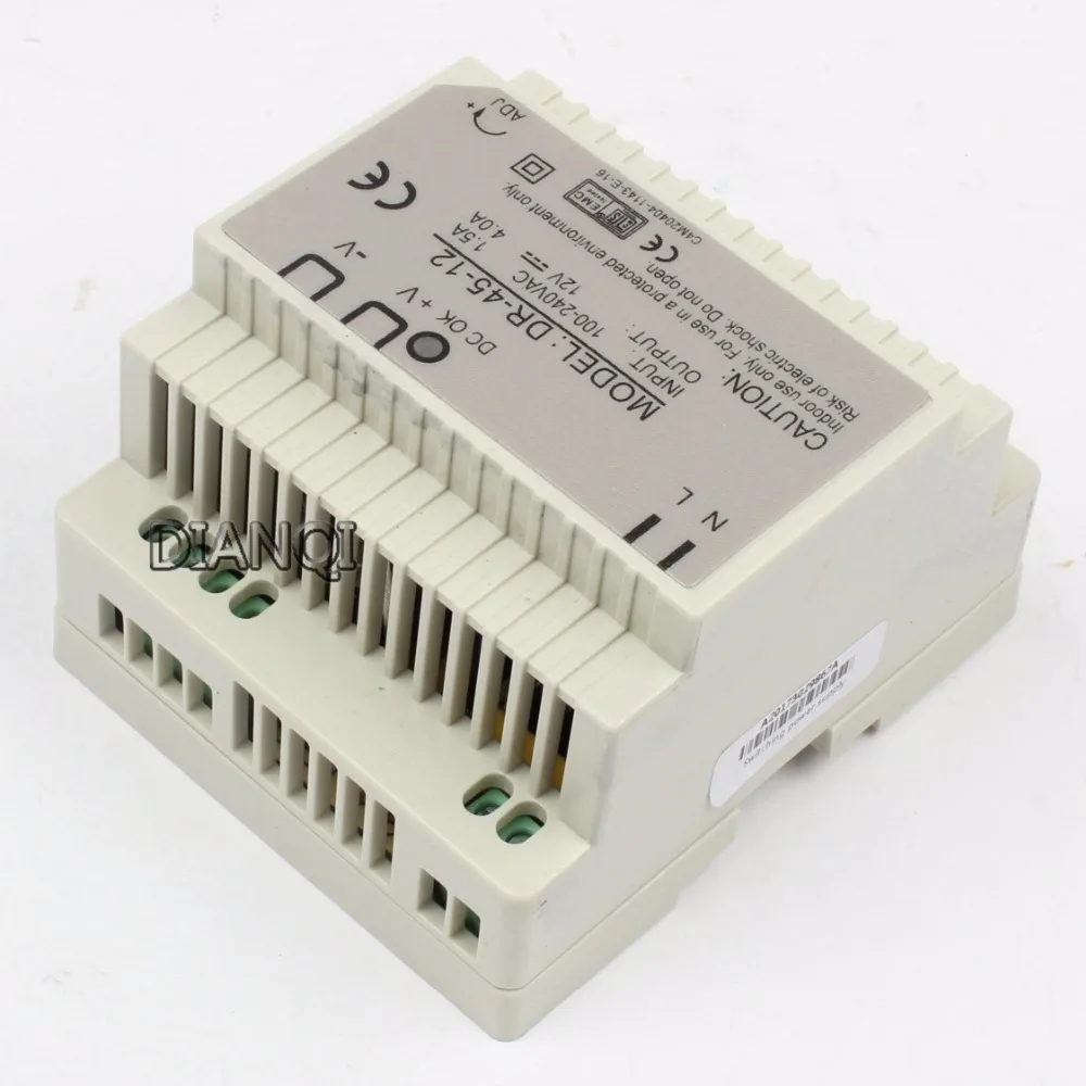 DIANQI 12V din-рейка одиночный выход импульсный источник питания 45w 5V suply 24v ac dc