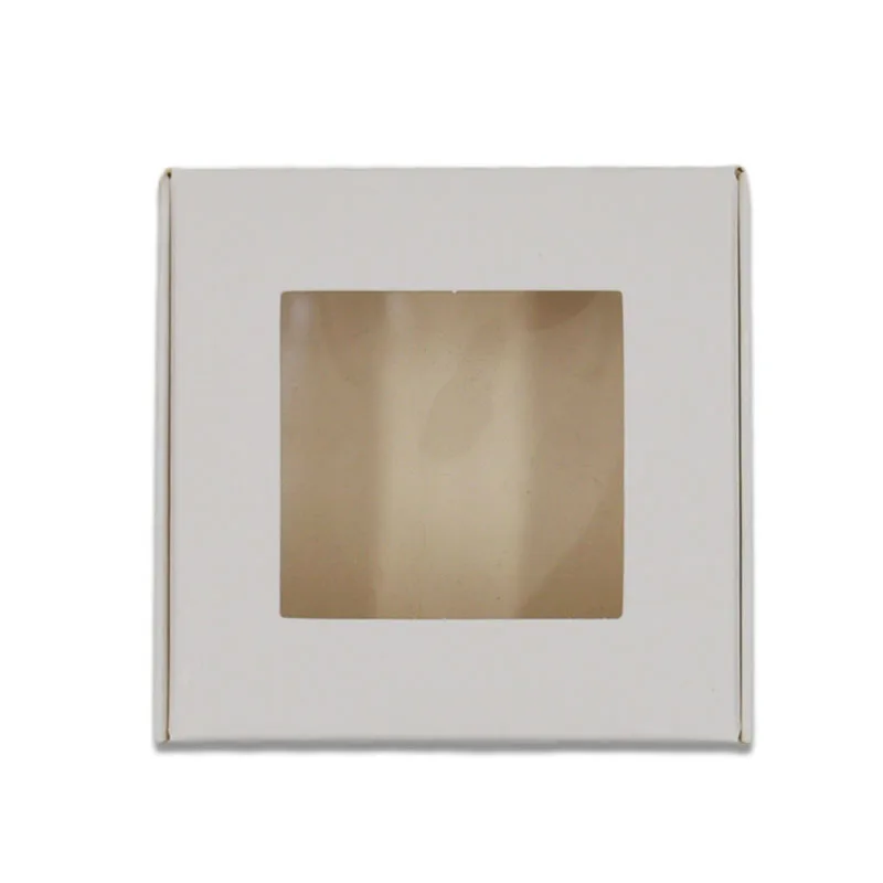 50 шт. чистая крафт бумага подарочные коробки с окном черная картонная коробка