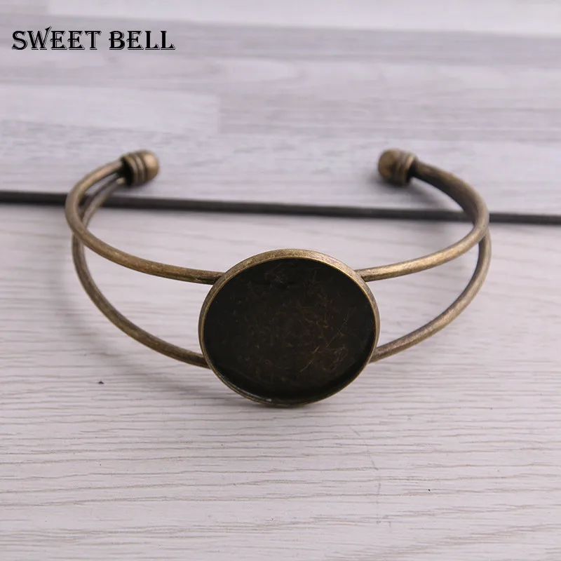 5 шт. 25 мм античное бронзовое покрытие основание для браслета пустая фурнитура