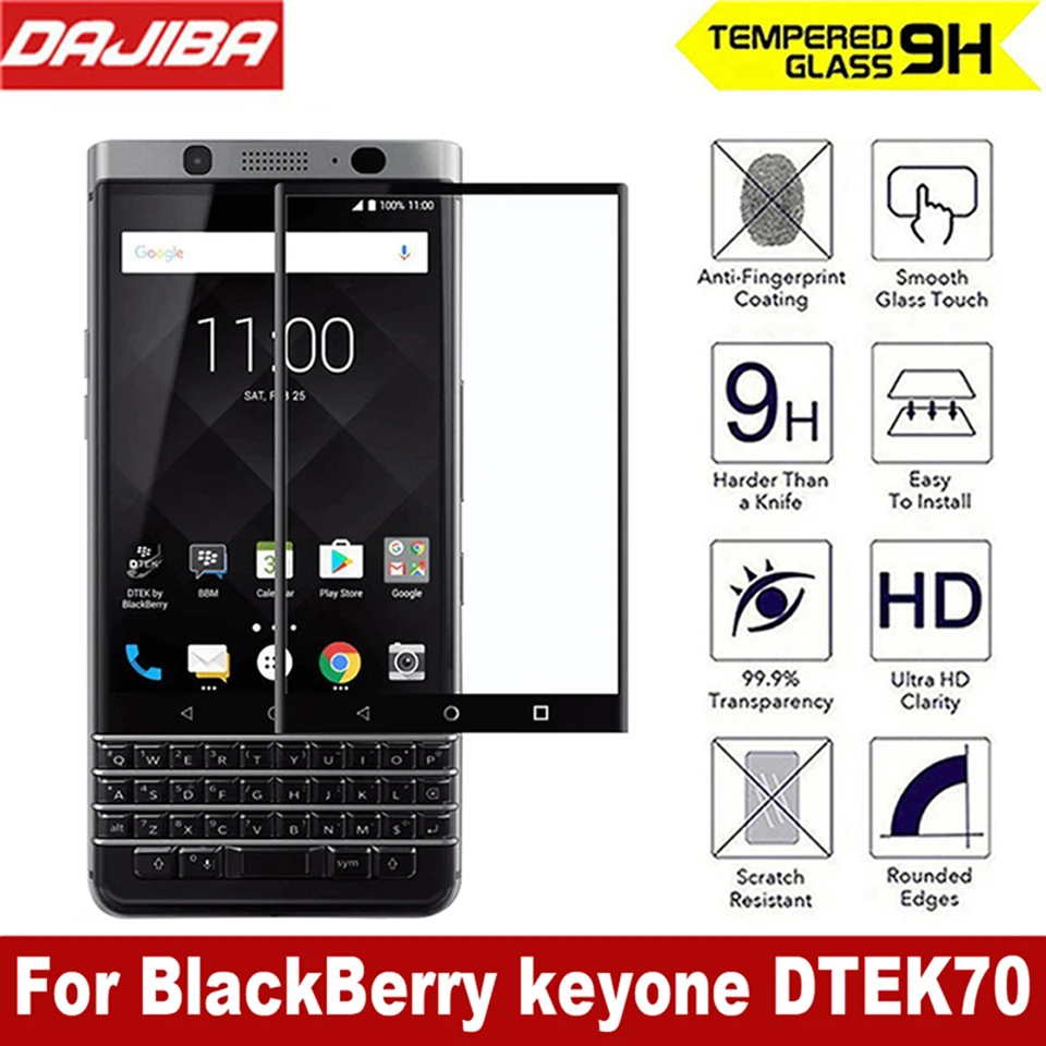 9H 3D изогнутый край Полное покрытие для BlackBerry Keyone Dtek70 Key1 Закаленное стекло
