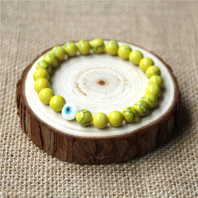 82 Натуральный Камень Бирюза Малахит черный браслет из ониксовых бусин для мужчин сглаза эластичные браслеты для женщин мужские ювелирные изделия Bileklik - Окраска металла: 82